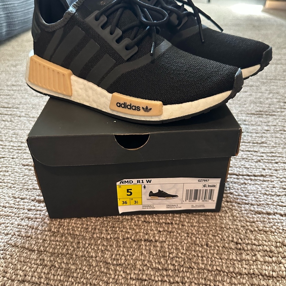 NIB! Adidas NMD R1 Black and Tan Shoes